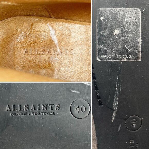 Allsaints Viv Pointed Toe Gray Suede Western Double Strap Bootie Size 40 | US 9 - Picture 13 of 16